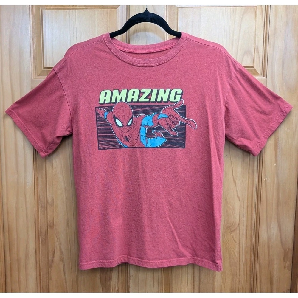 Marvel Unisex Size 14/16 Spiderman Red T Shirt Red Short Sleeves